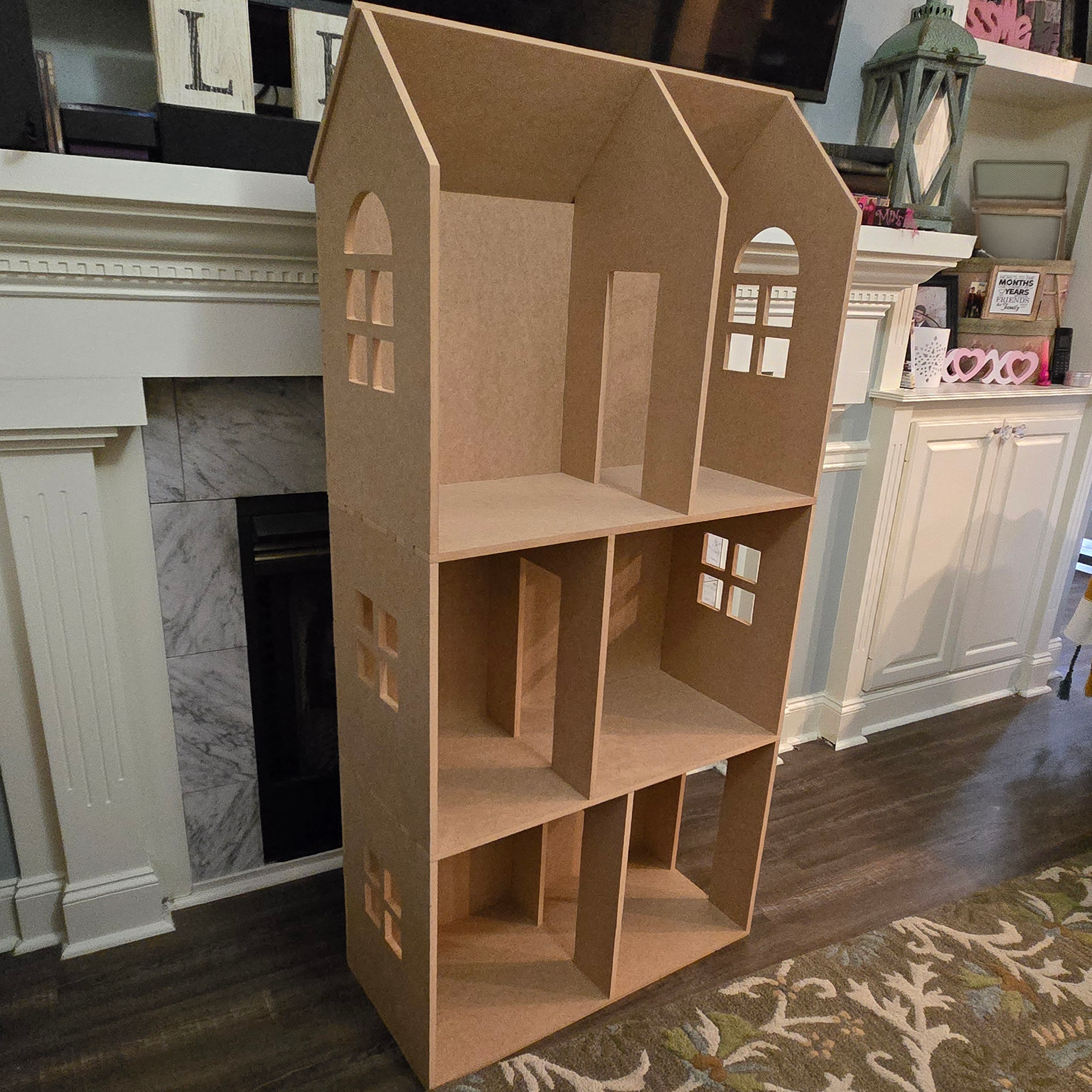 Big Doll House Made Of Cardboard Recycled Making Dolls House